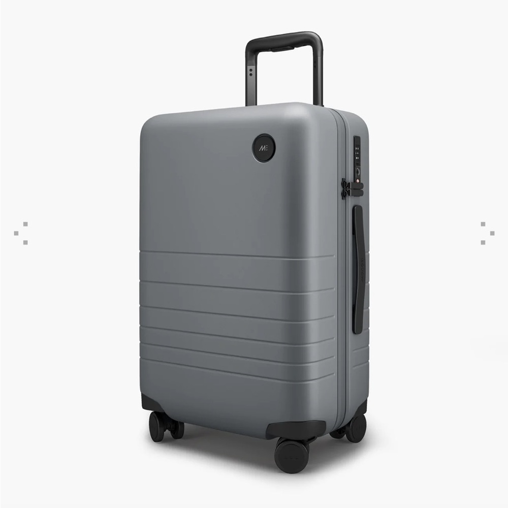 NWT Monos Carry-On Plus Luggage/Suitcase - Storm Grey